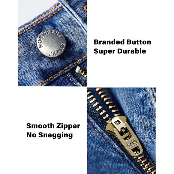 Women's Wide Leg Jeans High Waisted Stretchy Denim Trousers Casual Versatile - Picture 4 of 7